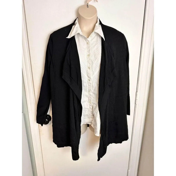 Black Preppy Cardigan by Anne Klein size large #0801 - Picture 1 of 6